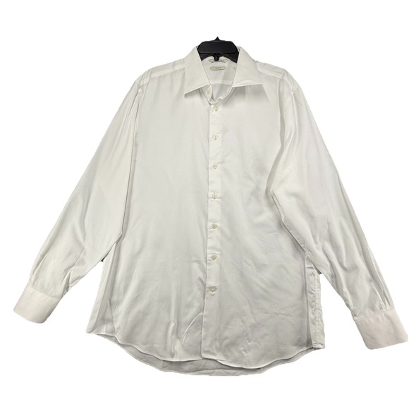 Suit Supply Traveller Button Up Shirt Slim Fit Men 46/18 White Long Sleeve‎ - Picture 1 of 7